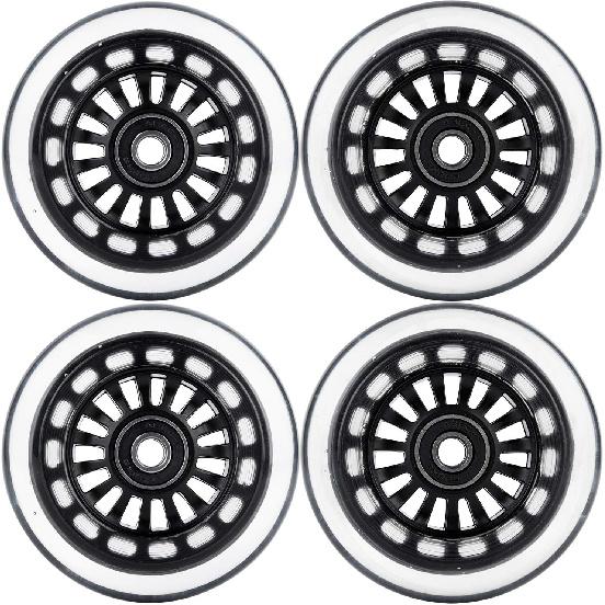 Ride On Swing Twist Wiggle Car Polyurethane Replacement Wheels w/Bearings ABEC-9 (2 Front Wheels with Convex Hub, 2 Rear Wheels with Concave Hub)