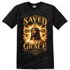 Jesus Saved By Grace Christian T Shirt W/ Cross Scripture Faith Tee Religious