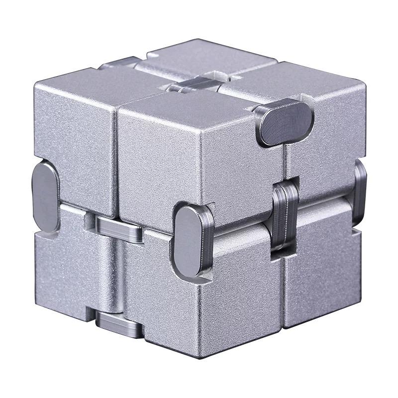 Edc German Cube Premium Aluminum Alloy Fidget Toy Pocket-Sized Infinity Flip Cube Gadget Stress Anxiety Relief For Adults Kids
