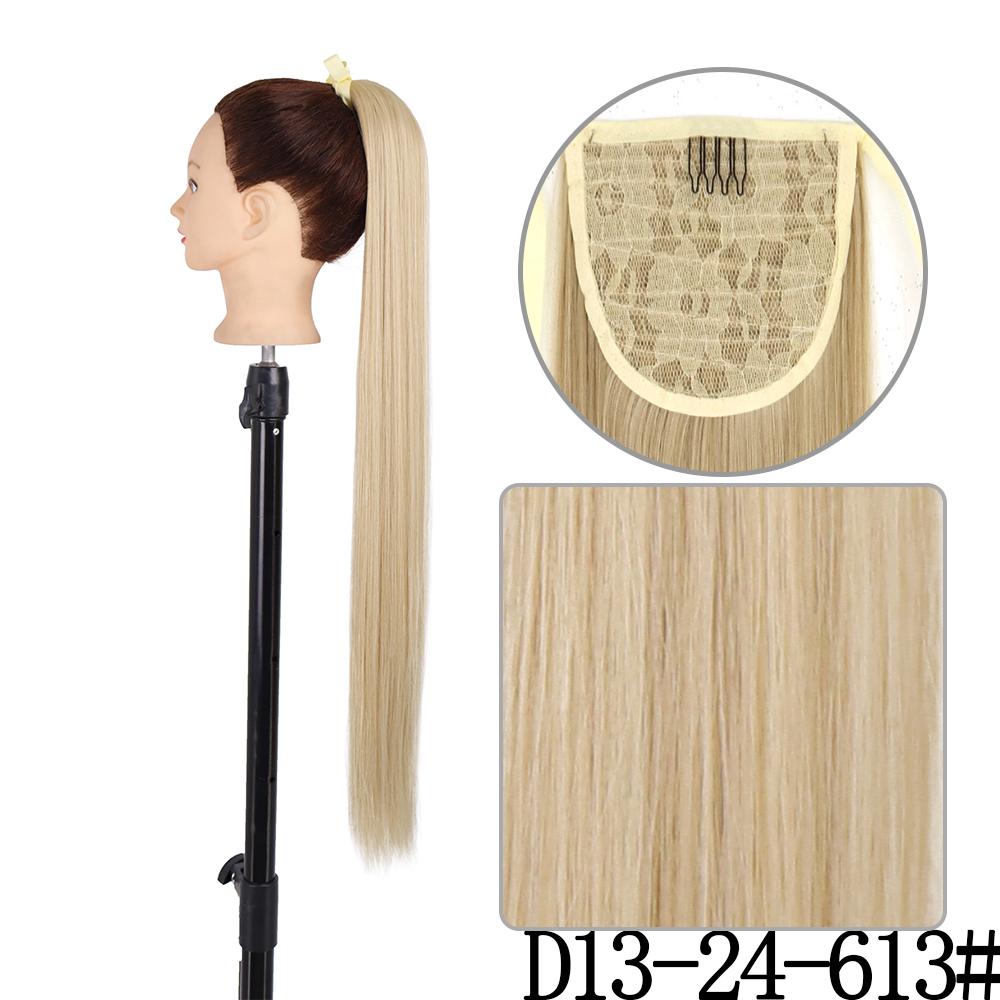 MISS WIG Synthetic 22 Inch Women Ribbons Long Straight Ponytail Hair Extensions Heat Resistant Ponytail Extensions for Women
