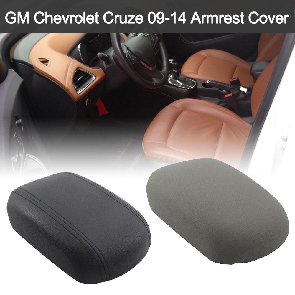 For Cruze 2009-2014 Center Console Lid Armrest Cover Leather Synthetic Black