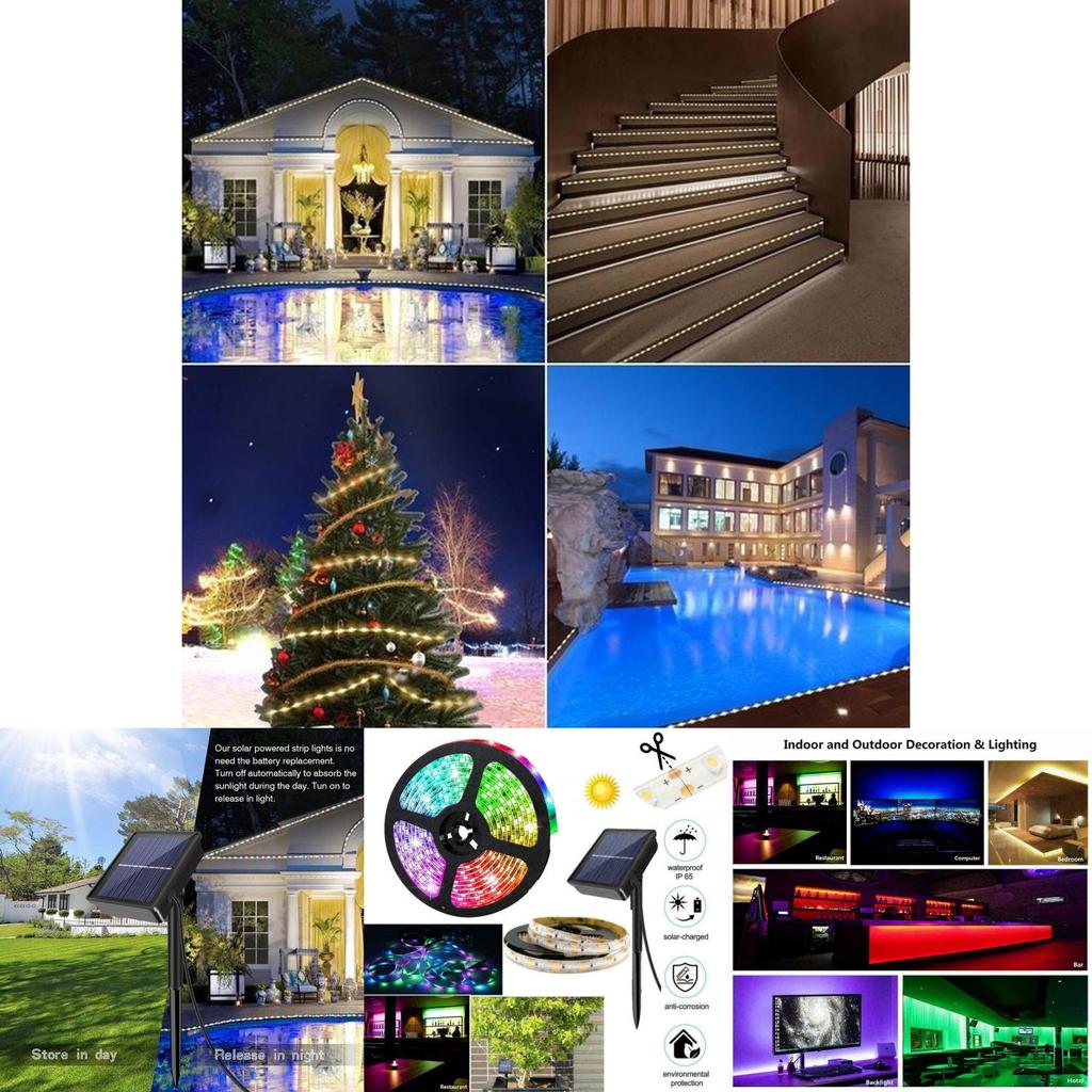Waterproof Rgb Solar Led Light Strips For Courtyard And Home Decor 50000 Hours Life