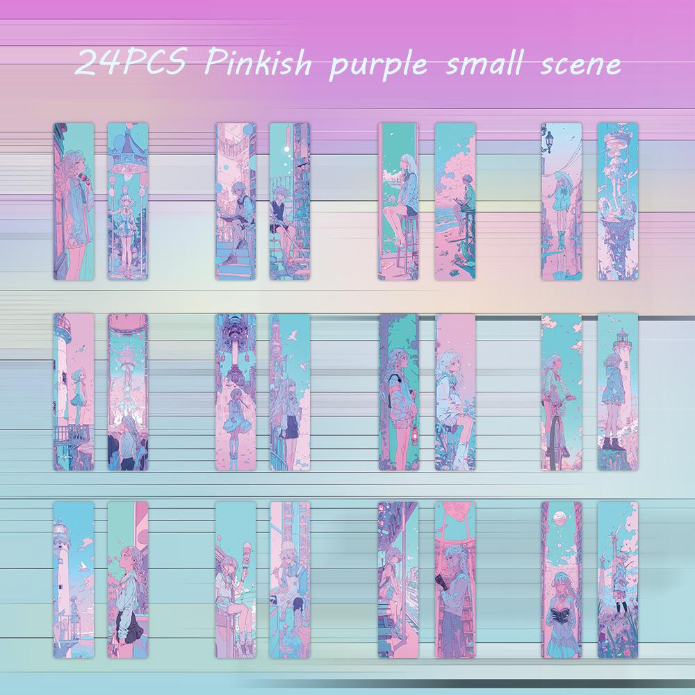 Chinese Ink Painting Bookmarks: 24 Sheet Set of High Aesthetic Student Reading Markers, Perfect As Cultural Creative Paper Gifts