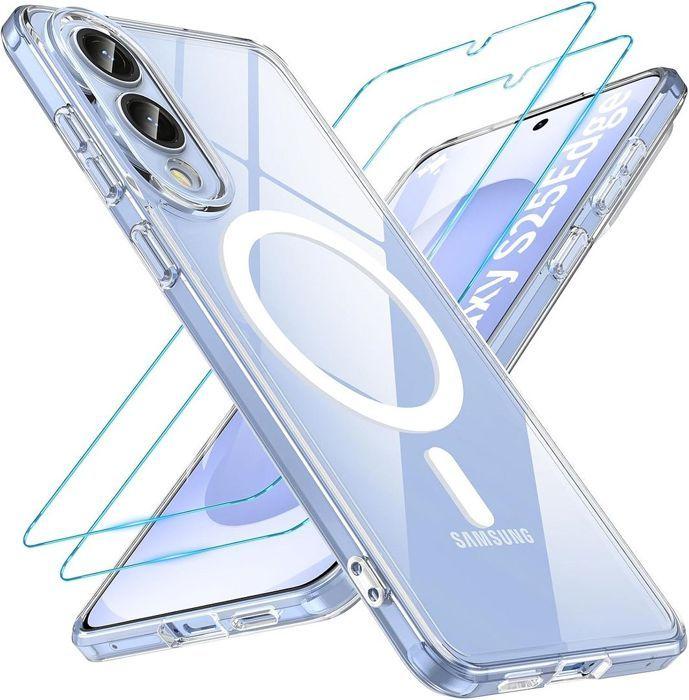 Coque de protection - BOOLING - pour Samsung Galaxy S25 Edge - Transparente - Antichoc - Avec Cercle Magnétique