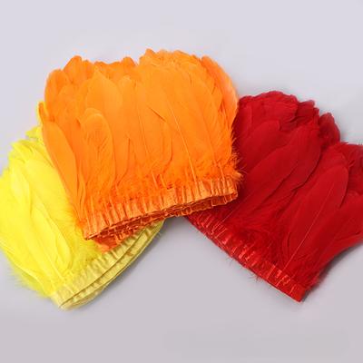 2-10 Yards Chicken Feathers Fringe Trim Trimmings 10-15cm Carnival Accessories Wedding Centerpiece For Decor Sewing DIY Plumas