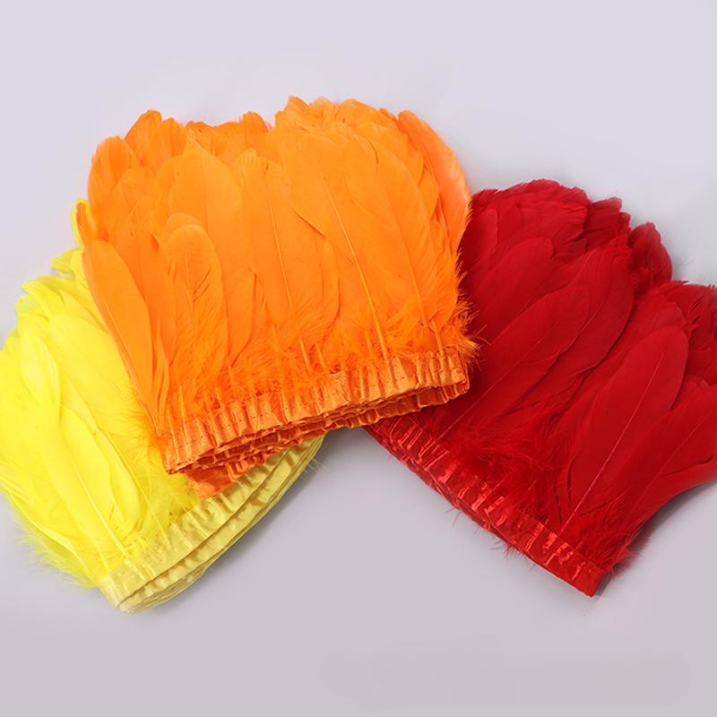 

2-10 Yards Chicken Feathers Fringe Trim Trimmings 10-15Cm Carnival Accessories Wedding Centerpiece For Decor Sewing Diy Plumas 2 yards