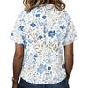 Women's Vintage Floral Print Short Sleeve Shirt Loose Fit Button Down Lapel Collar Casual Blouse Lightweight Breathable Fabric