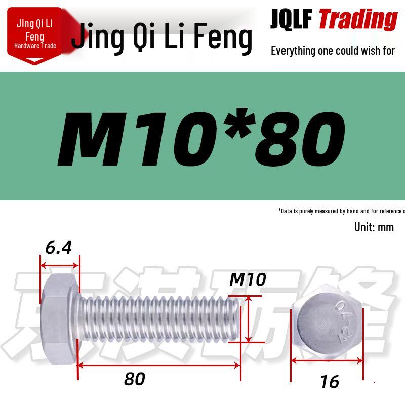 201 Stainless Steel Hex Head Full Thread Bolt: Wear & Corrosion Resistant, M4-M14 for Aerospace Machinery