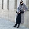 Long Faux Fur Coat Women Winter Warm Thick Oversized Outerwear With Notched Collar