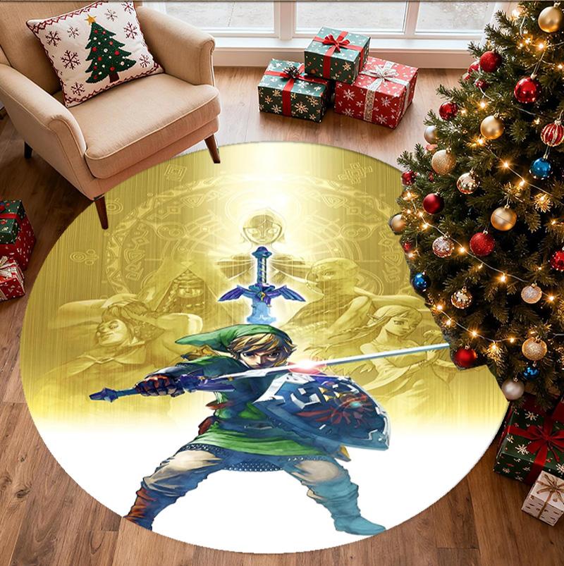 Video Games Pattern Round Rug, Indoor/Outdoor Mat, for Picnic, Gameroom, Bedroom, Office, Living Room, Home Decor Carpet, Birthday Gift