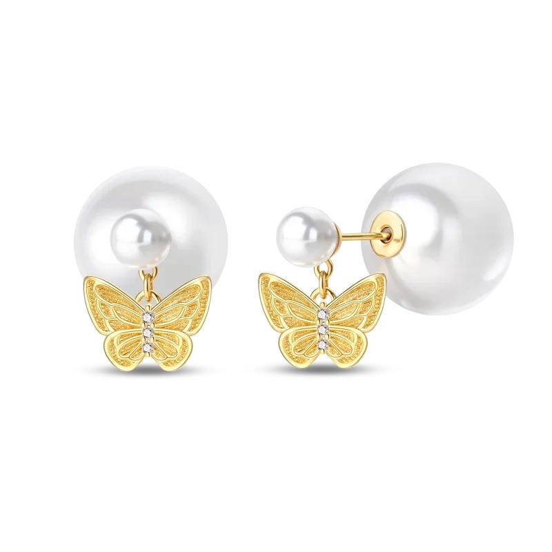 Original New In 925 Silver Gold Star And Moon Pave Colored Zircon Earrings For Women Trending Fashion Jewelry Birthday Gift