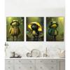 Animal In Raincoat with Umbrella Canvas Art Print for Kids Room Home Decor Wall Pictures Be Happy Frog Rain Poster Cute