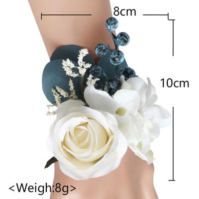 1 pár umělých zápěstních květinových corsage setů Svatba boutonnière pro ženicha nevěstu svědky ženicha družičky