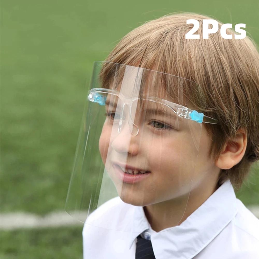 2Pcs Face Shield Transparent Full Face Cover Safety Protective Film Tool Anti-Oil Anti-Fog Kitchen House Clean Dust Proof Mask