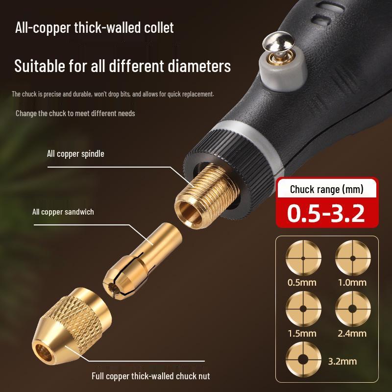 Wireless Mini Electric Grinder: Rechargeable Lithium Battery Handheld Tool for Grinding, Drilling, Engraving & Polishing
