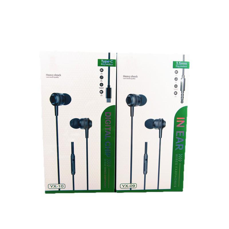 

3.5mm/Type-C Flat Earbud In-Ear Heavy Bass Wired Earphones with Remote Control for Mobile Phones. YX-11 3.5mm Earphones - Flat