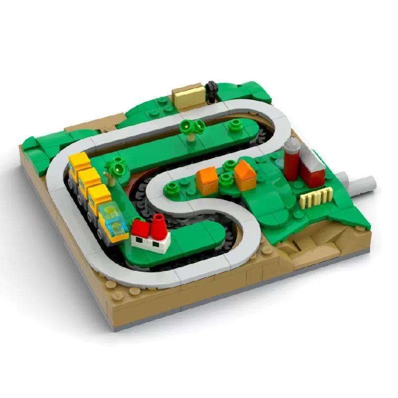 MOC Building Blocks Hand-cranked Train Track Building Blocks Model Train Building Blocks Assembled Boys and Girls Toys Ornaments