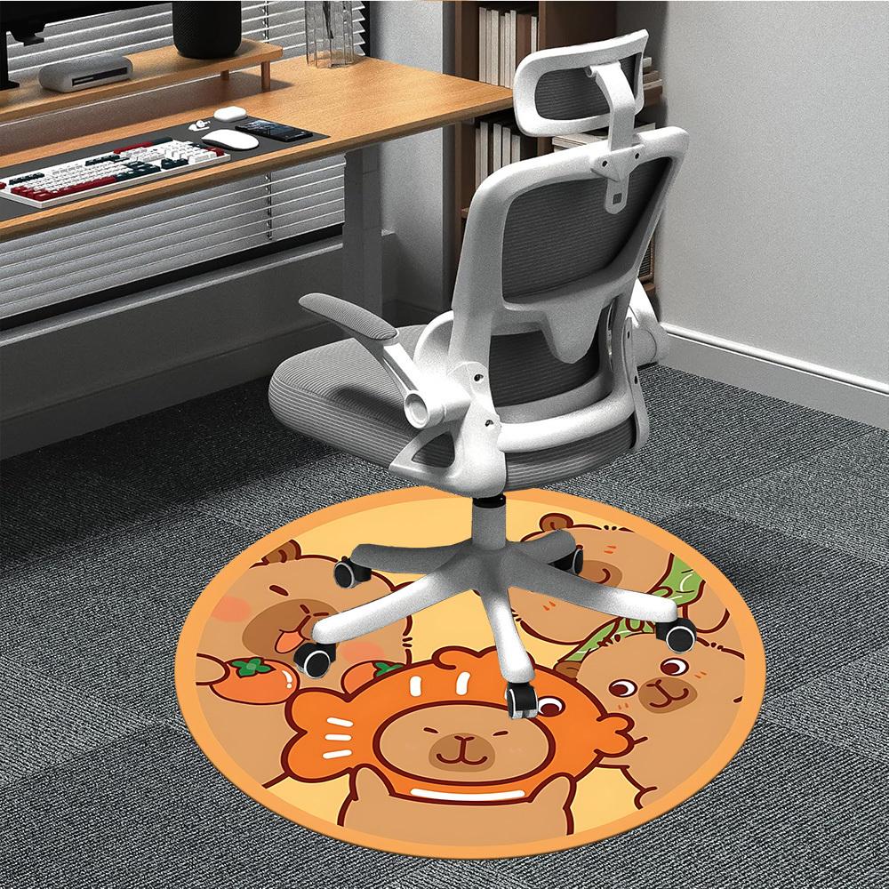 

1PC Capybara Chair Carpet for Office Non-Slip, Lightweight, Machine Washable Rug for Office, Sleeping, Room - Holiday DecorPolyester, Machin 80cm by 80cm