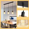 Lampe à suspension - NETTLIFE - 3 flammes E27 - Noir - Métal - 65 x 170 cm