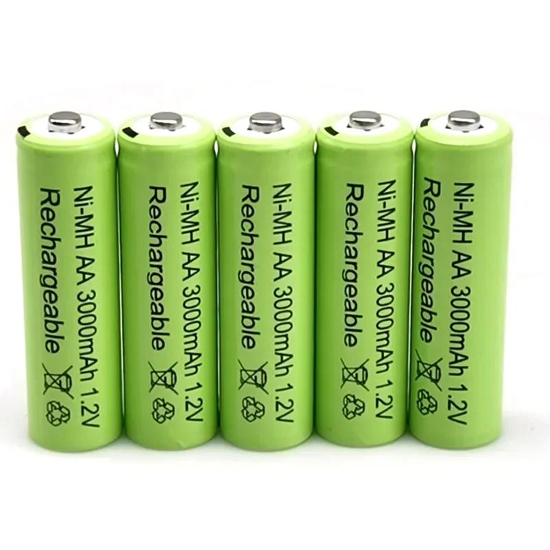 1.2V AA 3000mAh NiMH 1.2V Rechargeable Batteries Green Battery Garden Solar Lamp LED Flashlight Lantern Lamp Torch