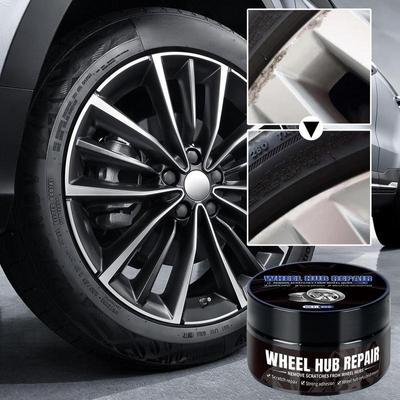 Felgenkratzer-Reparaturpaste 80g Auto-Felgenkratzer-Entfernerpaste Mit Schwamm Felgennabe Reiniger Auto-Felgen-Restaurator Zum Reparieren