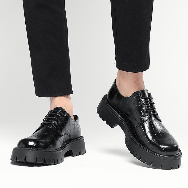 Mode Formelle Herren Lederschuhe mit dicker Sohle Modischer minimalistischer Stil Freizeit Geschäft Party Büro Hochzeit Herrenschuhe für Erwachsene