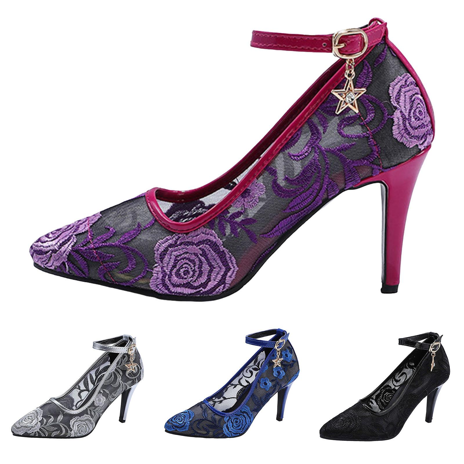 

Винтажные Сандалии Сетчатые Вышитые Крутые Одиночные Туфли Для Женщин Летние Универсальные Нательные Кольца Для Ног И Удобные Sandales Femmes ÉTé 35 фиолетовый