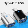 USB 3.0 OTG adaptér USB-C na USB A konvertor vhodný pro Macbook Samsung Xiaomi Huawei LED USBC OTG konektor