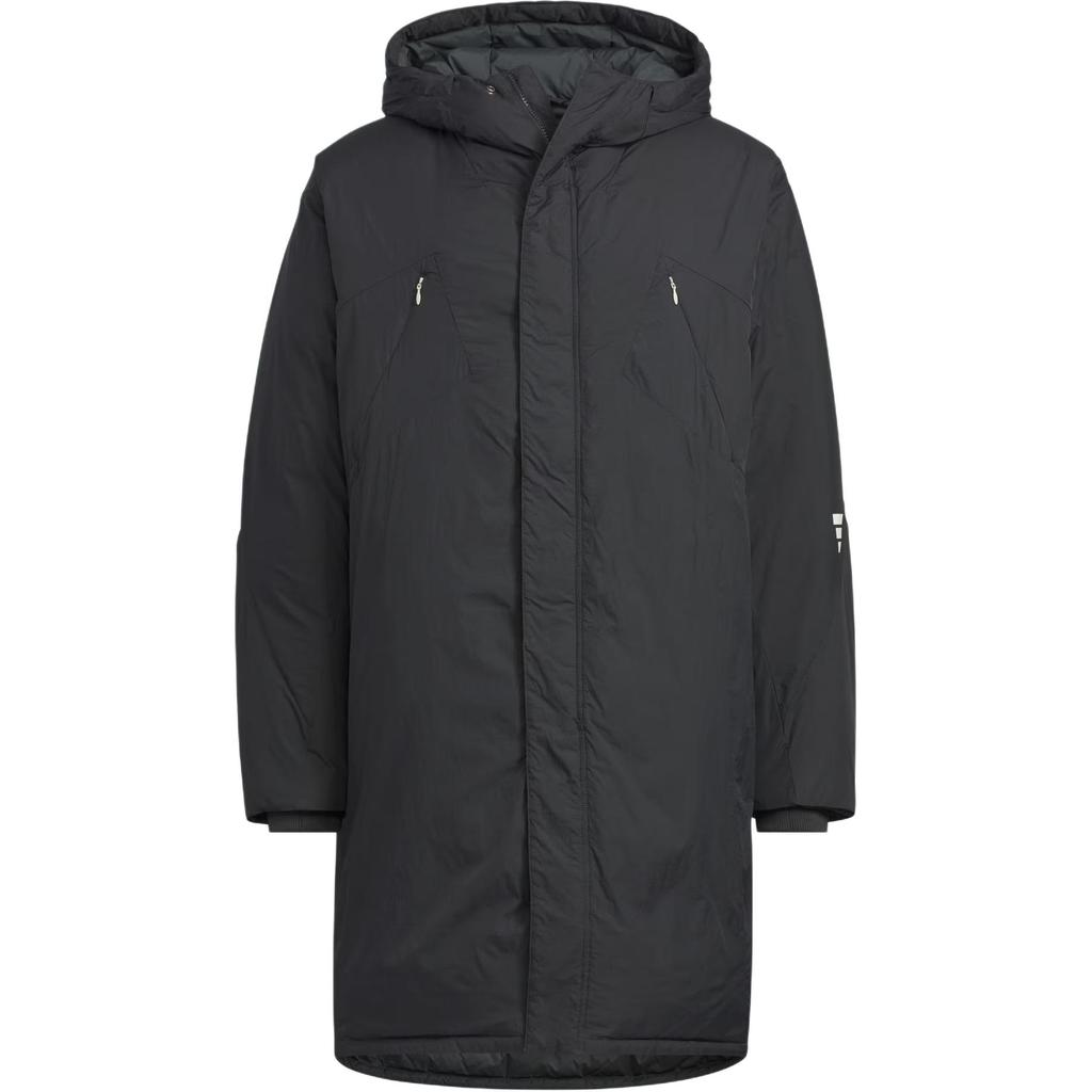 Adidas FW24 FUSTL P DJK LON Water-Resistant Long Warm Sports Casual Hooded Down Jacket Men Jacket Carbon-Black JM6176