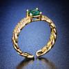 Luxury Square Emerald Zircon Engagement Ring For Women Niche High End Design