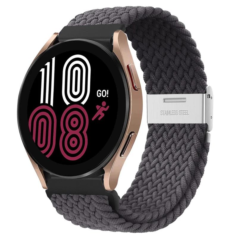 20mm 22mm Nylon Band for Samsung Galaxy Watch 6 5 4 40/44mm 5Pro Active 2 Gear S3 Braided Elastic Bracelet for Huawei GT2/3 4Pro