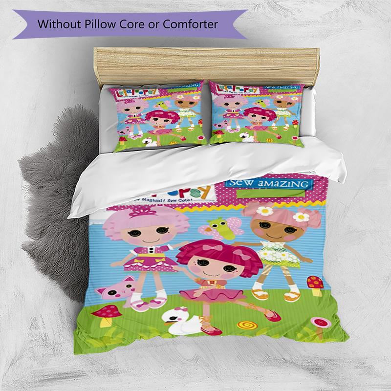 3pcs Lalaloopsy2 Design Cover Set - HD Printed Bedding with 1 Cover and 2 Pillowcases - Perfect for Home and Dorm Decor