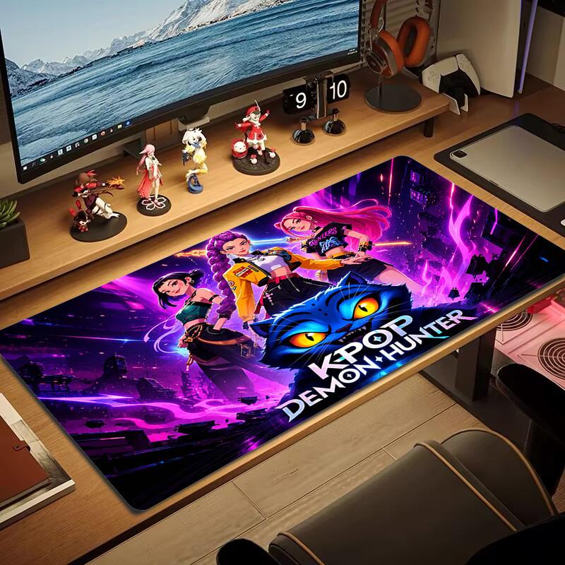 Cacciatori di Demoni Kpop Colore Tappetino Mouse Grande Tavolo da Gioco Cuscino Antiscivolo Laptop Tablet Tappetino Mouse Grande Tappetino XXL Mini PC Tappetino da Gioco Con Bordo Lock