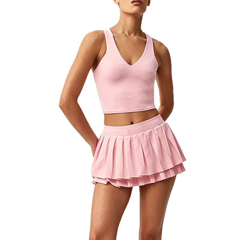 LOSCO European and American club-style sexy mini skirt, tennis skirt set, golf skirt, suitable for outdoor activities
