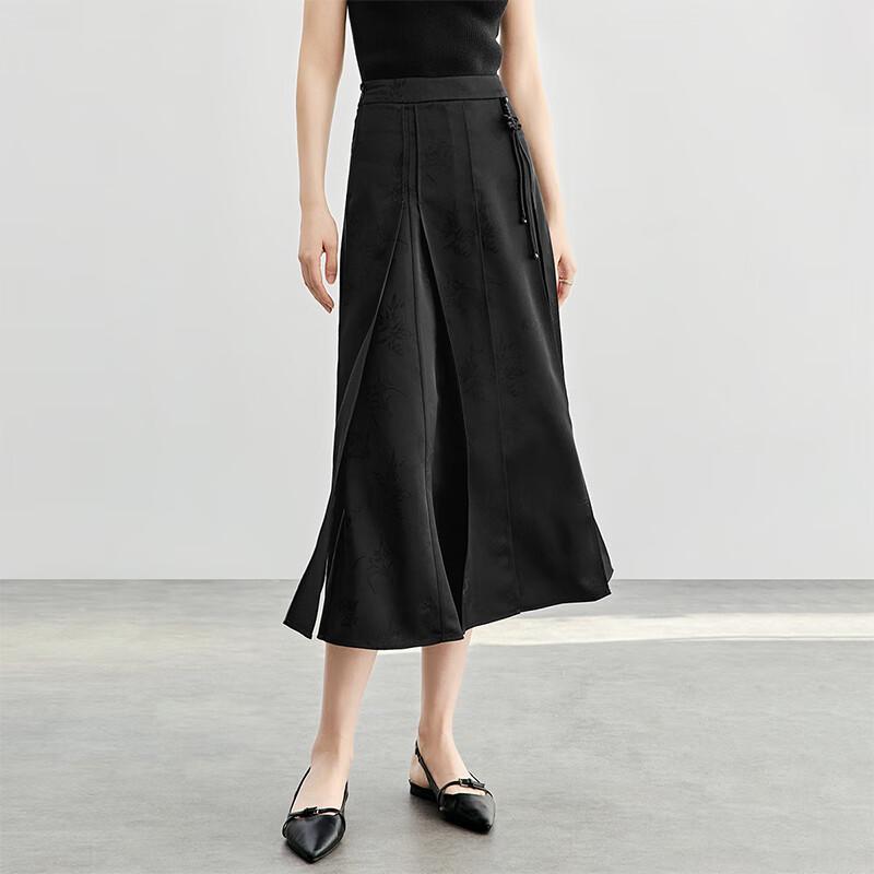 New Chinese Style A-Line Horse Face Skirt