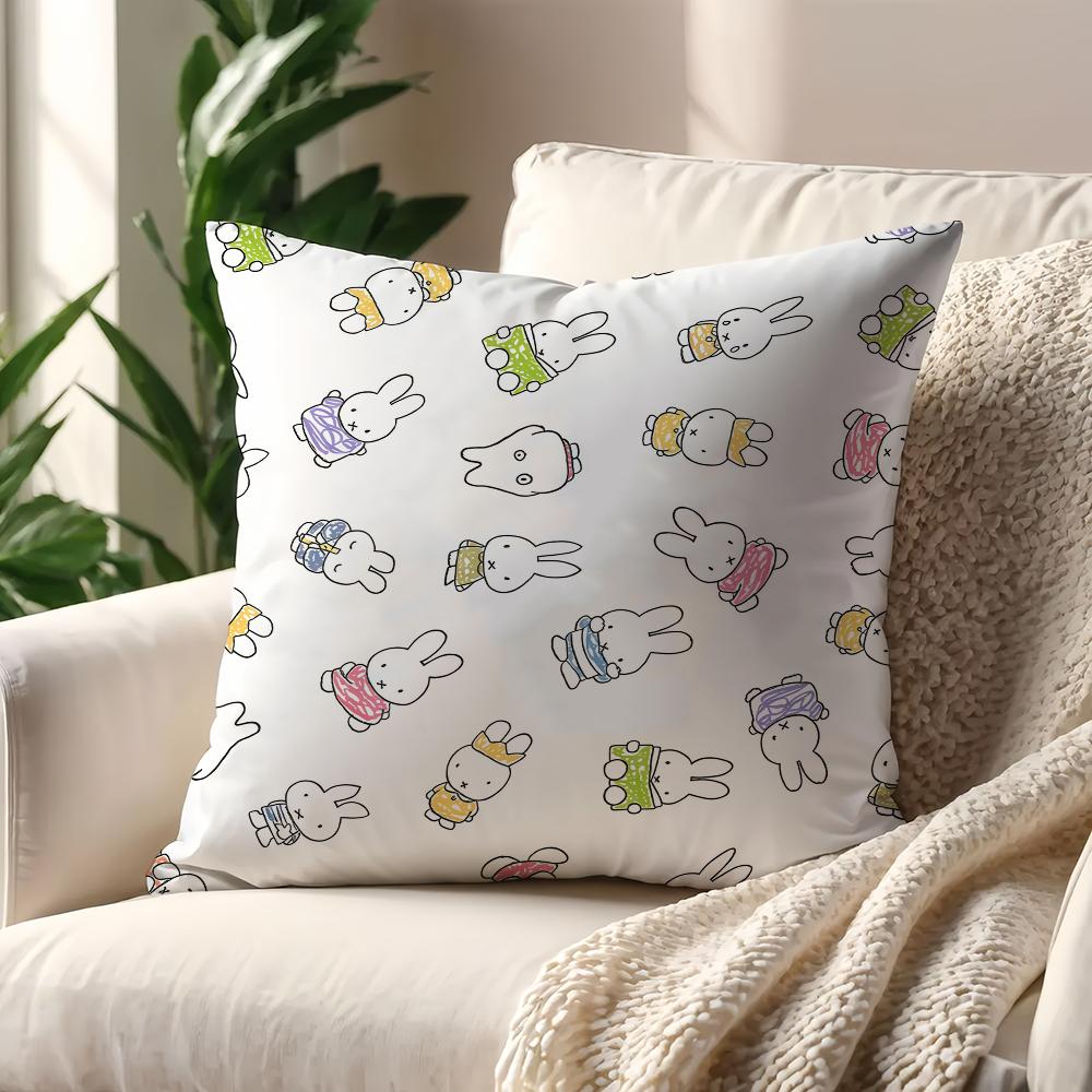 Cartoon M-Miffys Cute Cushion Cover For Pillow Printing Sofa Decoration Home Car Room Coffee Shop Office Nordic Simplicity