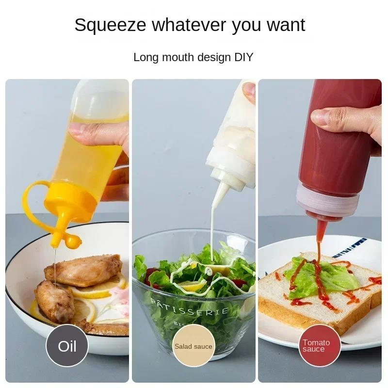 Kečup BBQ Omáčky Láhev na olivový olej Velké Stlačovací Láhve na Koření s Tryskami Dávkovač Stlačovací Láhev na Omáčku Kuchyňský Gadget
