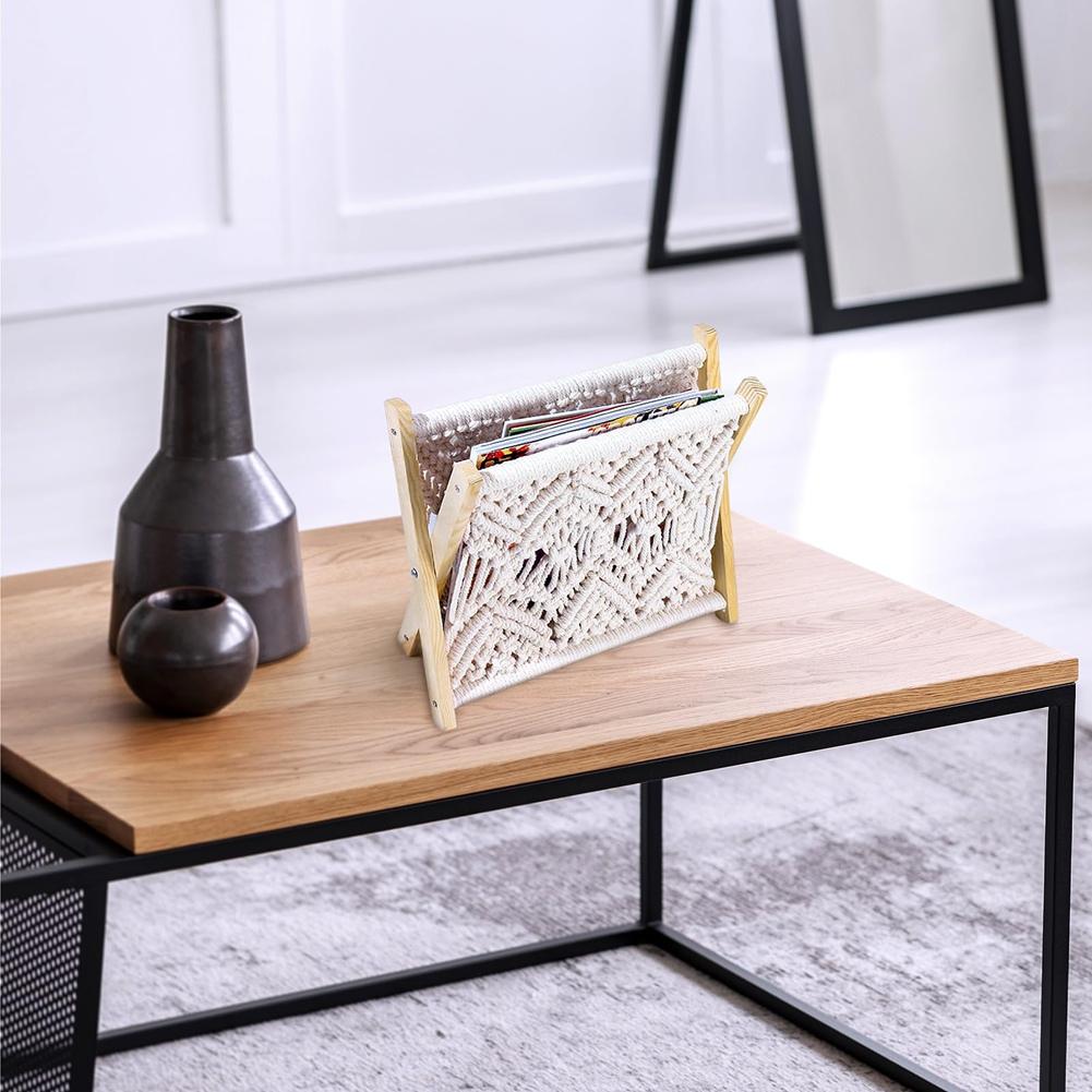 ABUL-Magazine Rack Bohemian Style Magazine File Rack Magazine Storage Basket
