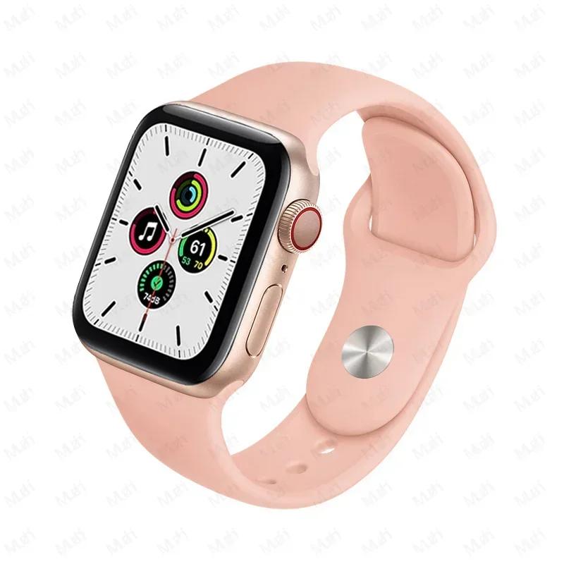 Silicone Strap For Apple Watch Band 44mm 40mm 45mm 42-38-41mm original 1:1 bracelet iwatch series 8 7 se 3 4 5 6 9 ultra 2 49mm