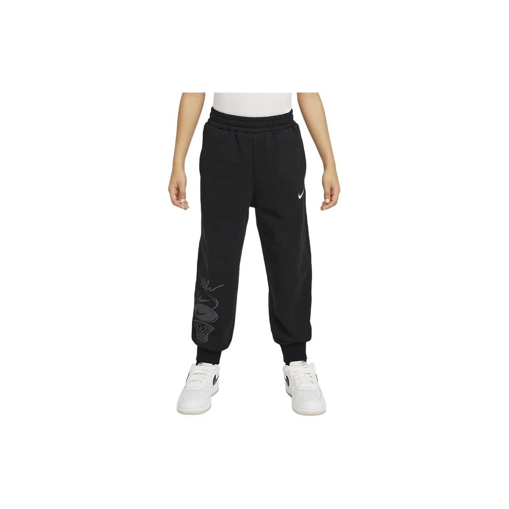 Nike Kids Knitted Sports Pants Culture Of Basketball Logo Print Cuffed Casual Kids pants Black HF2093-010