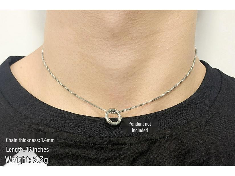 

Trendy 999 Pure Silver Round Bead Necklace for Men & Women - Long Plain Sweater Chain 925 Silver