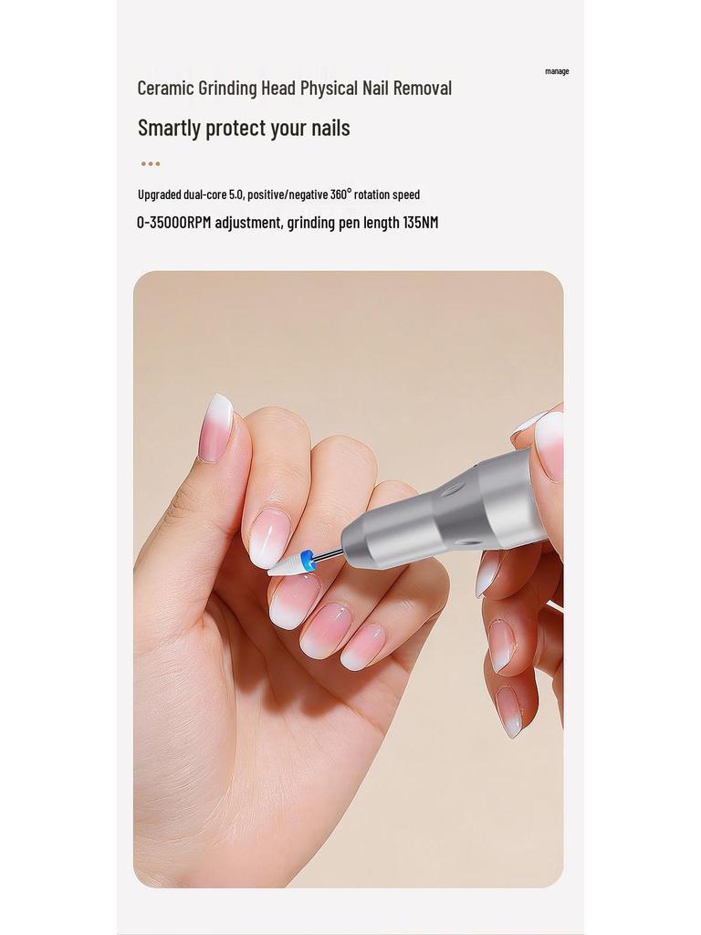 Silent 4W Electric Nail Grinder & Gel Remover