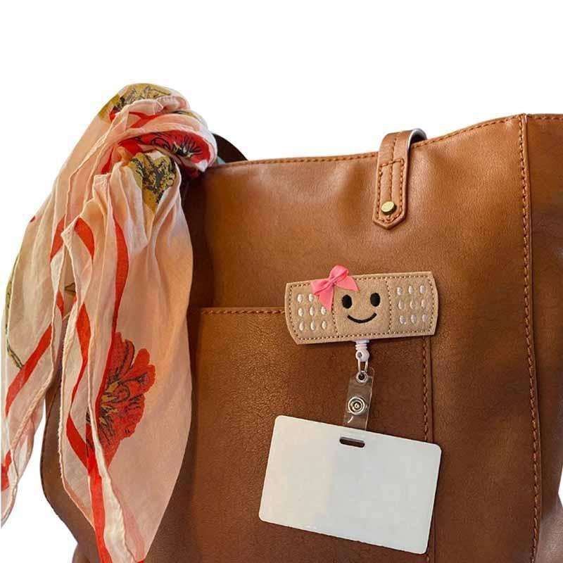 Adorable Embroidery Wound Patch Badge Reel - Retractable Lanyard for Medical Staff Students & Office Workers