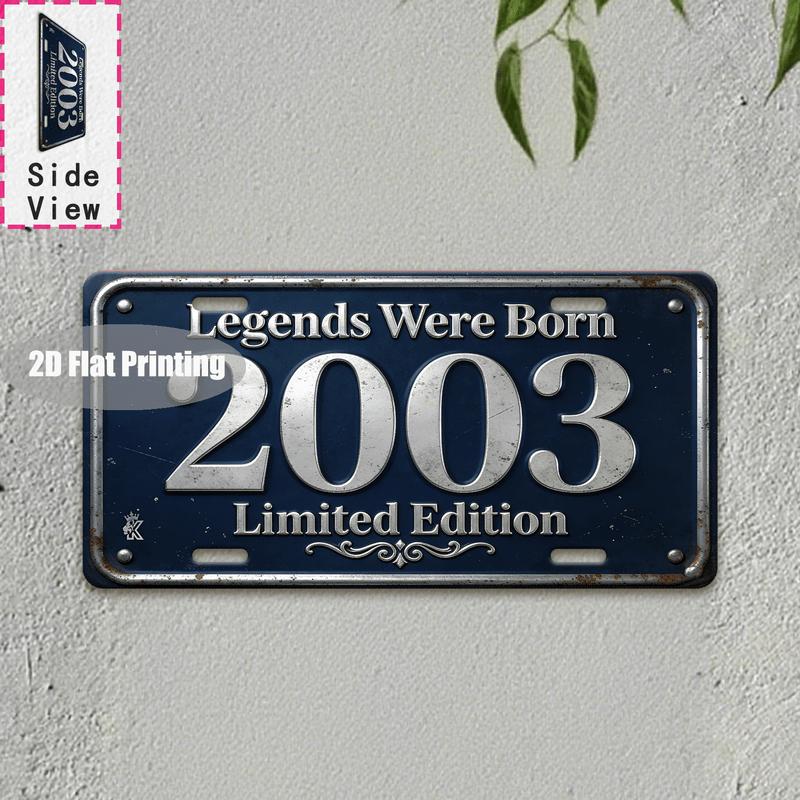 Tin Sign - Vintage Durable Metal Plaque Wall Decor, Home Office Bar Man Cave European Asian City Bar Birth Year License Plate