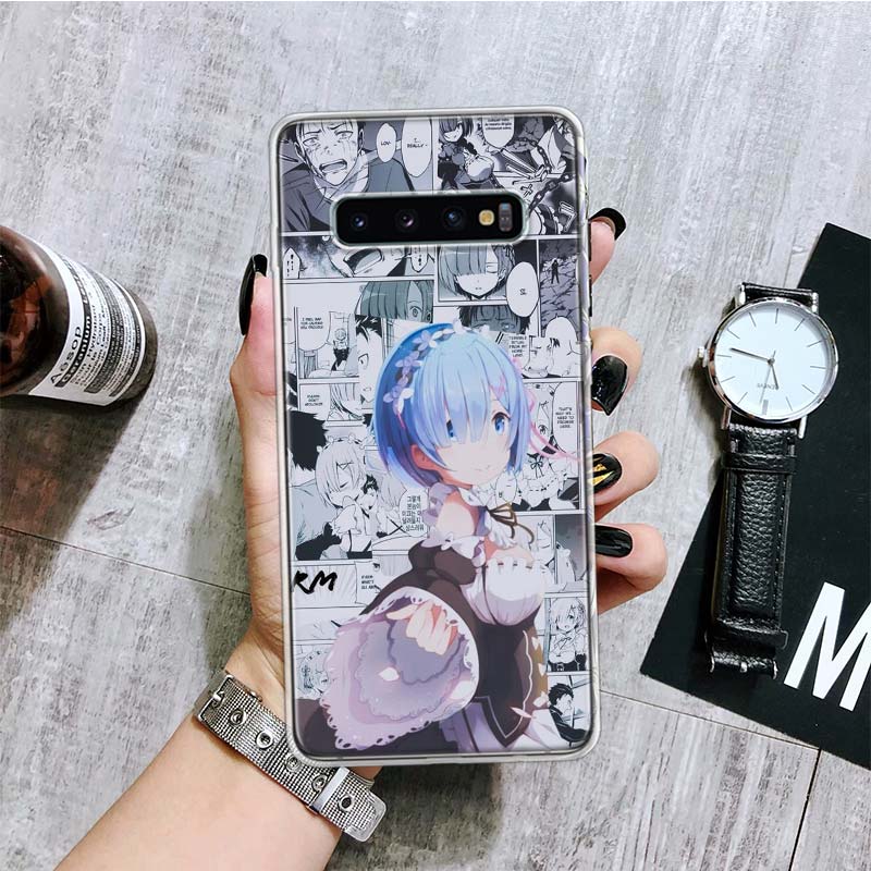ReZERO Ram Rem Anime Phone Case For Samsung Galaxy S20 FE S10 Plus S21 S22 Ultra S10E S9 S8 S7 Edge J4 + Fundas Cover Coque