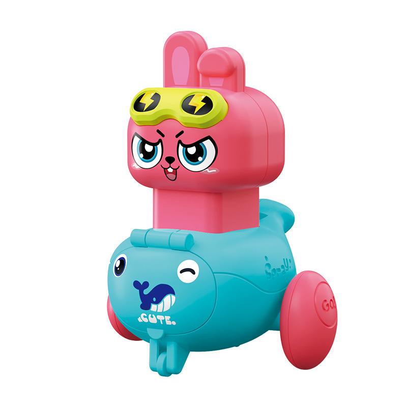 Children's Inertia Toy Car Cute Bunny Inertial Scooter Toy Boys' Mini Pull Car 0-3rd Birthday Gift