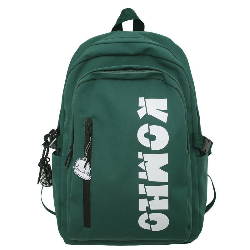 

Мужская дорожная сумка Hundred Подростковый школьный рюкзак Модная простая парная наплечная сумка Большой вместимости Модный тренд Персонализированный унисекс зелёный