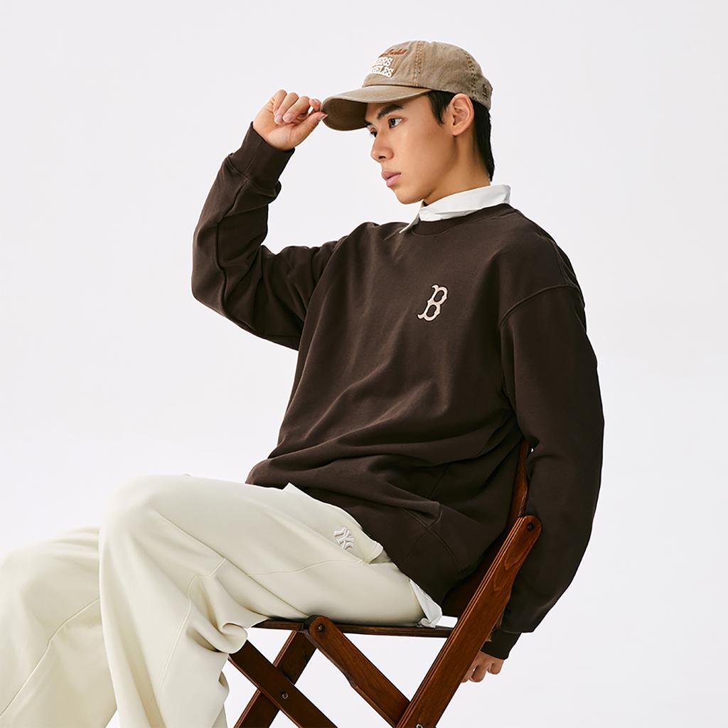 New MLB MONOGRAM Collection Basic Boston Red Sox 25FW Sweatshirt Unisex Standard Brown 3AMTM0654-43BRS