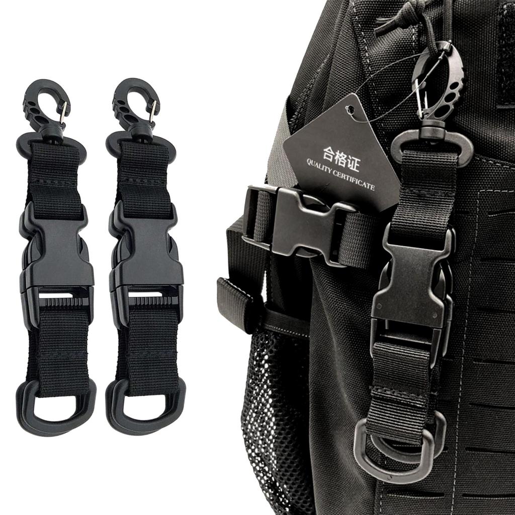 Multifunctional Backpack Hook Tactic Nylon Webbing Carabiner Quick Release Hanging Buckle Double-Split D-Shaped Keychain