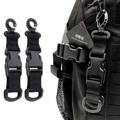 Multifunctional Backpack Hook Tactic Nylon Webbing Carabiner Quick Release Hanging Buckle Double-Split D-Shaped Keychain